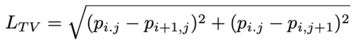 Total Variation Loss Function