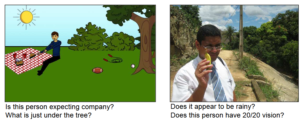 Reasoning tasks in VQA