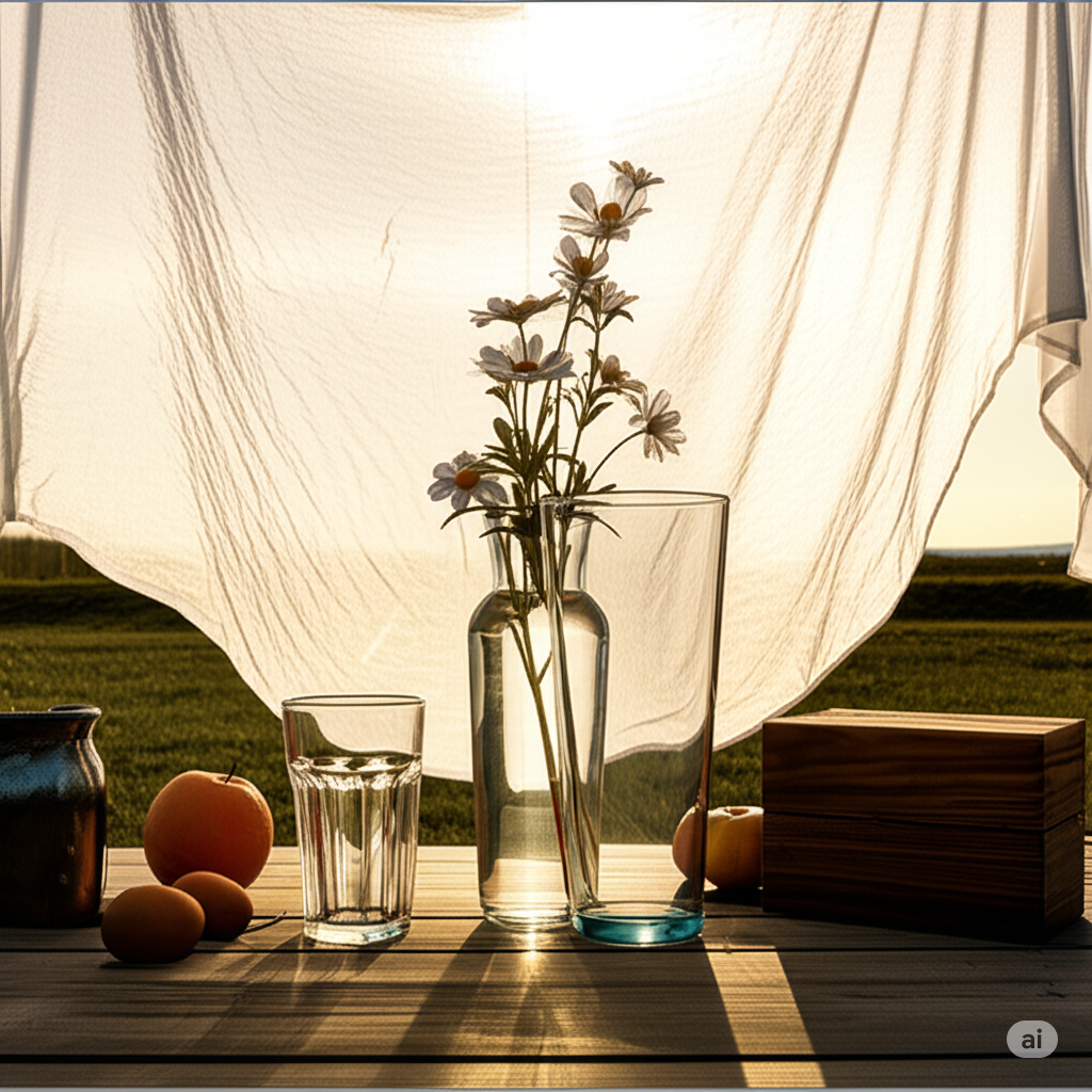 Scene with objects of varying levels of opacity