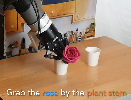 Example of LERF-TOGO using DFFs for safe robotic manipulation